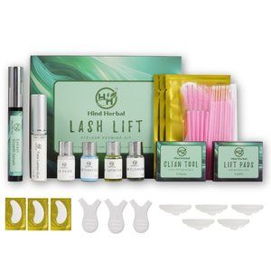 Hind Herbal Eye Lash Lift Perming Kit with Eye Lash Growth Serum All-in-One .